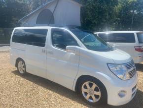 Nissan Elgrand Mistral Camper 4 berth Highway Star 2.5 Motorhome Petrol Pearlescent White at Camper Van Centre Southampton